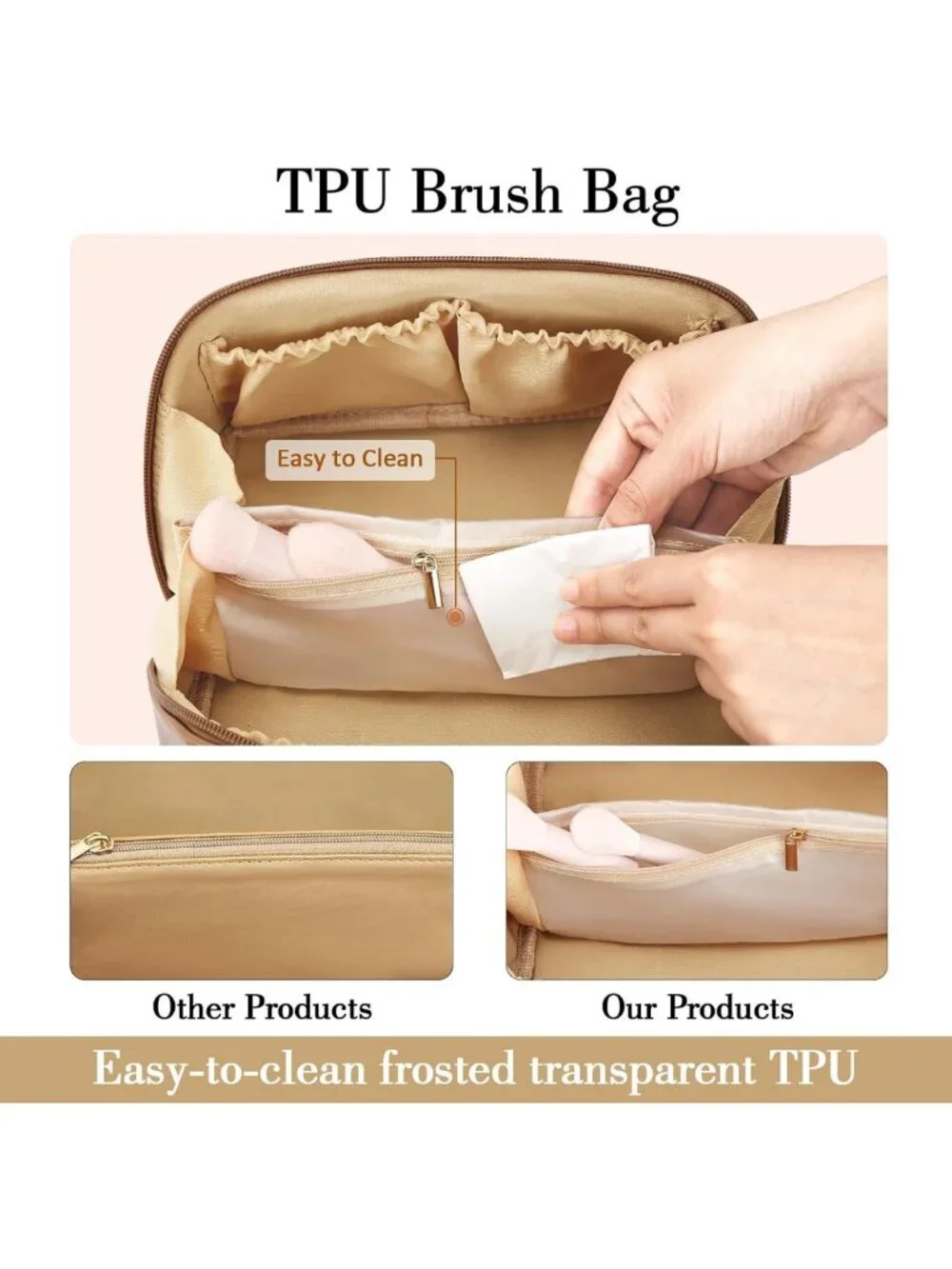Personalized Waterproof Makeup Bag for Women & Teens | Open Flat Design